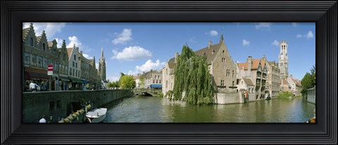 Framed Rozenhoedkaai, Bruges, West Flanders, Belgium Print
