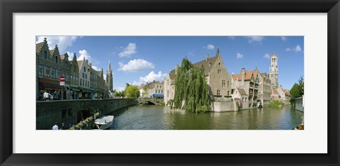 Framed Rozenhoedkaai, Bruges, West Flanders, Belgium Print