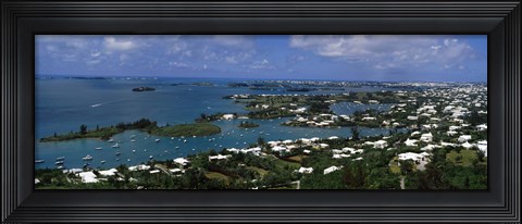 Framed Buildings along a coastline, Bermuda Print