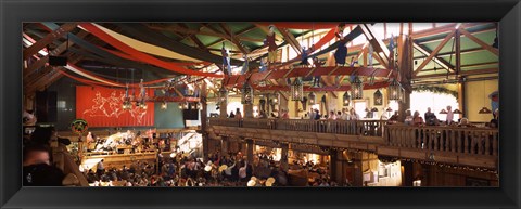 Framed Group of people in the Oktoberfest festival, Munich, Bavaria, Germany Print