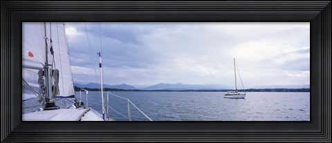 Framed Sailboats in a lake, Lake Starnberg, Munich, Bavaria, Germany Print