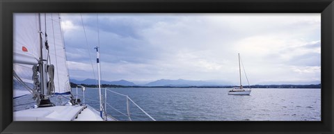 Framed Sailboats in a lake, Lake Starnberg, Munich, Bavaria, Germany Print