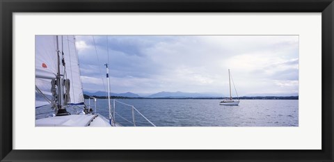 Framed Sailboats in a lake, Lake Starnberg, Munich, Bavaria, Germany Print