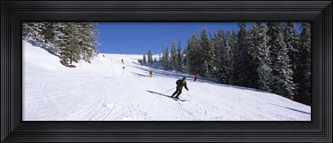 Framed Tourists skiing, Kitzbuhel, Westendorf, Tirol, Austria Print