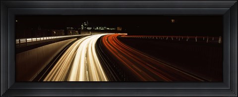 Framed Traffic on a road at evening, Highway B14, Stuttgart, Baden-Wurttemberg, Germany Print