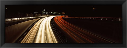 Framed Traffic on a road at evening, Highway B14, Stuttgart, Baden-Wurttemberg, Germany Print