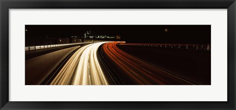 Framed Traffic on a road at evening, Highway B14, Stuttgart, Baden-Wurttemberg, Germany Print