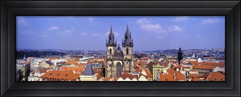 Framed Church in a city, Tyn Church, Prague Old Town Square, Prague, Czech Republic Print