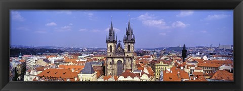 Framed Church in a city, Tyn Church, Prague Old Town Square, Prague, Czech Republic Print