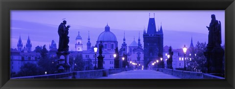 Framed Statues along a bridge, Charles Bridge, Prague, Czech Republic Print