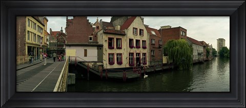 Framed Buildings at the waterfront, Patershol, Ghent, East Flanders, Flemish Region, Belgium Print