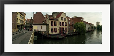 Framed Buildings at the waterfront, Patershol, Ghent, East Flanders, Flemish Region, Belgium Print