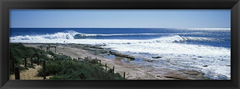 Framed Waves breaking on the beach, Western Australia, Australia Print
