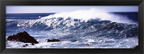Framed Waves in the sea, Big Sur, California Print