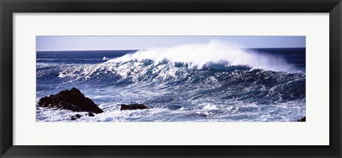 Framed Waves in the sea, Big Sur, California Print