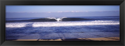 Framed Waves in the sea, North Shore, Oahu, Hawaii, USA Print