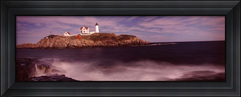Framed Lighthouse on the coast, Nubble Lighthouse, York, York County, Maine Print