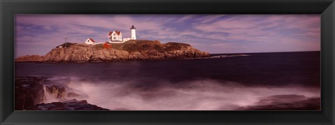 Framed Lighthouse on the coast, Nubble Lighthouse, York, York County, Maine Print