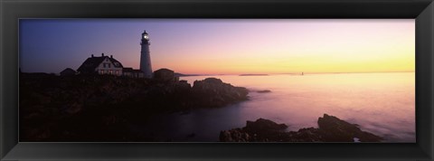 Framed Lighthouse on the coast, Portland Head Lighthouse built 1791, Cape Elizabeth, Cumberland County, Maine, USA Print