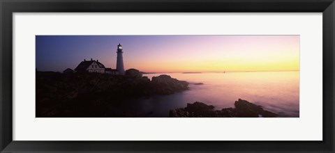 Framed Lighthouse on the coast, Portland Head Lighthouse built 1791, Cape Elizabeth, Cumberland County, Maine, USA Print