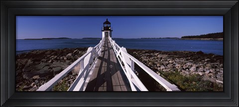 Framed Lighthouse on the coast, Marshall Point Lighthouse, built 1832, rebuilt 1858, Port Clyde, Maine, USA Print