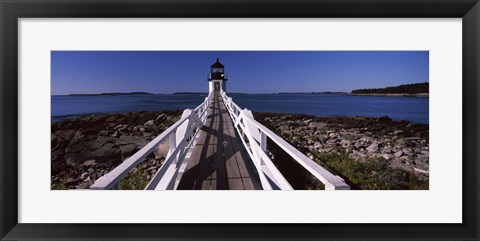 Framed Lighthouse on the coast, Marshall Point Lighthouse, built 1832, rebuilt 1858, Port Clyde, Maine, USA Print