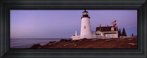 Framed Lighthouse on the coast, Pemaquid Point Lighthouse built 1827, Bristol, Lincoln County, Maine Print