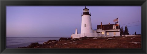 Framed Lighthouse on the coast, Pemaquid Point Lighthouse built 1827, Bristol, Lincoln County, Maine Print