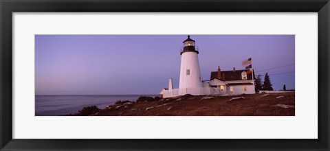 Framed Lighthouse on the coast, Pemaquid Point Lighthouse built 1827, Bristol, Lincoln County, Maine Print