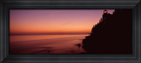 Framed Bass Head Lighthouse at dusk, Bass Harbor, Maine Print