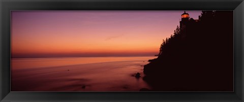 Framed Bass Head Lighthouse at dusk, Bass Harbor, Maine Print