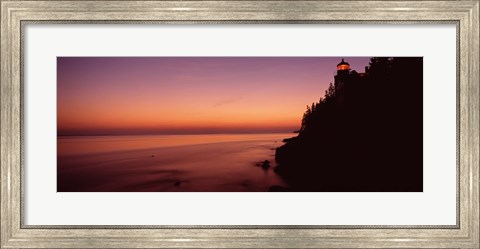 Framed Bass Head Lighthouse at dusk, Bass Harbor, Maine Print