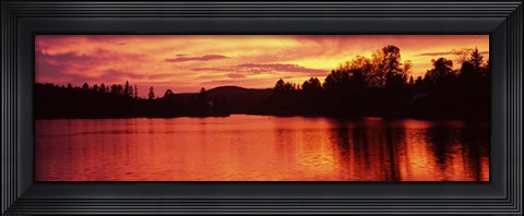 Framed Lake at sunset, Vermont, USA Print