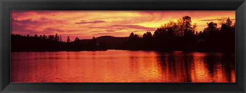 Framed Lake at sunset, Vermont, USA Print