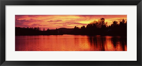 Framed Lake at sunset, Vermont, USA Print