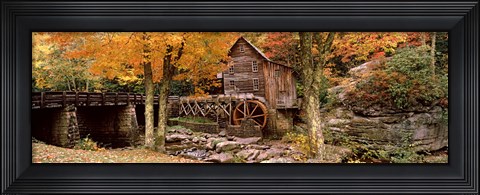 Framed Power station in a forest, Glade Creek Grist Mill, Babcock State Park, West Virginia, USA Print