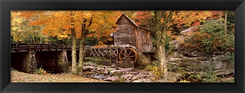 Framed Power station in a forest, Glade Creek Grist Mill, Babcock State Park, West Virginia, USA Print