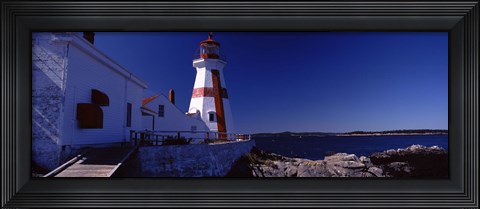 Framed Lighthouse on the coast, Head Harbour Light, Campobello Island, New Brunswick, Canada Print