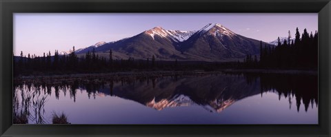 Framed Reflection of mountains in water, Banff, Alberta, Canada Print