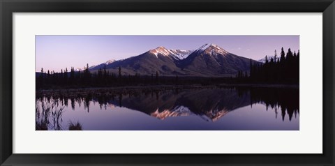 Framed Reflection of mountains in water, Banff, Alberta, Canada Print