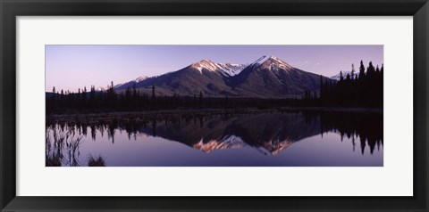 Framed Reflection of mountains in water, Banff, Alberta, Canada Print