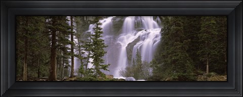 Framed Waterfall in a forest, Banff, Alberta, Canada Print
