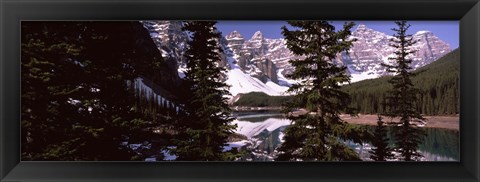 Framed Lake andf mountains, Alberta, Canada Print