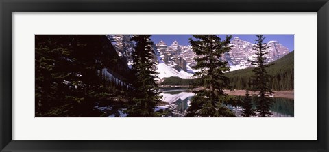 Framed Lake andf mountains, Alberta, Canada Print