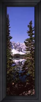 Framed Lake in front of mountains, Banff, Alberta, Canada Print