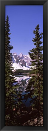 Framed Lake in front of mountains, Banff, Alberta, Canada Print