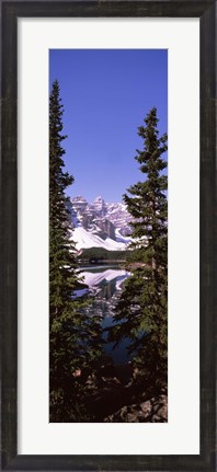 Framed Lake in front of mountains, Banff, Alberta, Canada Print