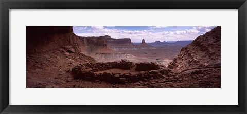 Framed Stone circle on an arid landscape, False Kiva, Canyonlands National Park, San Juan County, Utah, USA Print