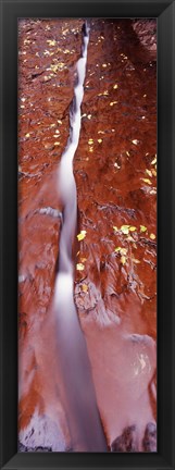 Framed Stream flowing through rocks, Zion National Park, Utah Print