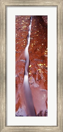Framed Stream flowing through rocks, Zion National Park, Utah Print